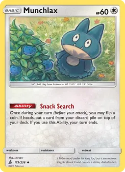 Munchlax card from Unified Minds, number 173/236