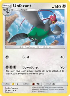 Unfezant card from Unified Minds, number 176/236