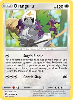 Oranguru card from Unified Minds, number 182/236