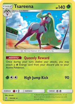 Tsareena card from Unified Minds, number 19/236