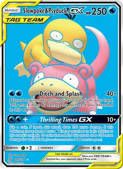 Slowpoke & Psyduck GX card from Unified Minds, number 217/236