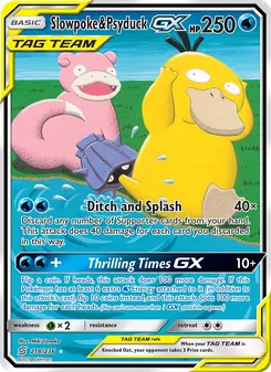 Slowpoke & Psyduck GX card from Unified Minds, number 218/236