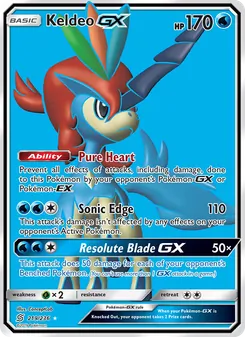 Keldeo GX card from Unified Minds, number 219/236
