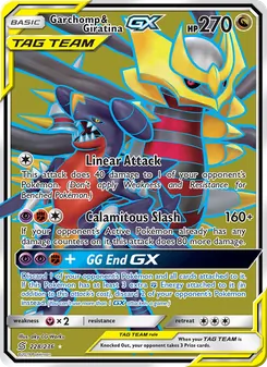Garchomp & Giratina GX card from Unified Minds, number 228/236
