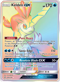 Keldeo GX card from Unified Minds, number 240/236