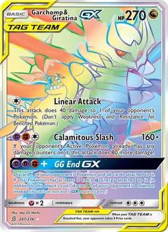 Garchomp & Giratina GX card from Unified Minds, number 247/236