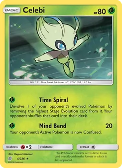Celebi card from Unified Minds, number 4/236
