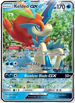 Keldeo GX card from Unified Minds, number 47/236