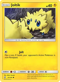 Joltik card from Unified Minds, number 61/236