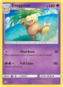 Exeggutor card from Unified Minds, number 74/236