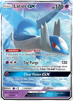 Latios GX card from Unified Minds, number 78/236