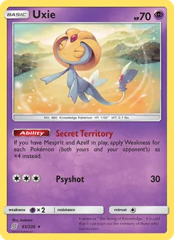 Uxie card from Unified Minds, number 83/236