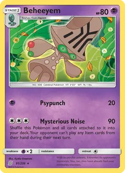 Beheeyem card from Unified Minds, number 91/236