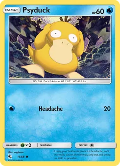 Psyduck card from Hidden Fates, number 11/68