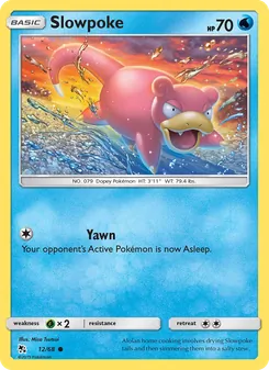 Slowpoke card from Hidden Fates, number 12/68