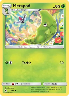 Metapod card from Hidden Fates, number 2/68