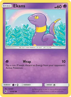 Ekans card from Hidden Fates, number 25/68