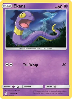 Ekans card from Hidden Fates, number 26/68