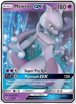 Mewtwo GX card from Hidden Fates, number 31/68