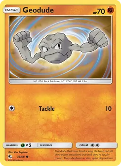 Geodude card from Hidden Fates, number 33/68
