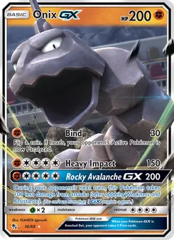 Onix GX card from Hidden Fates, number 36/68