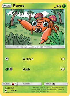 Paras card from Hidden Fates, number 4/68