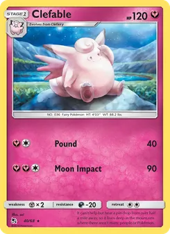 Clefable card from Hidden Fates, number 40/68