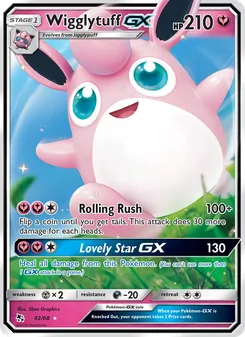 Wigglytuff GX card from Hidden Fates, number 42/68