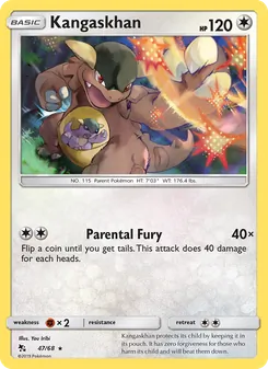 Kangaskhan card from Hidden Fates, number 47/68