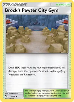 Brock’s Pewter City Gym card from Hidden Fates, number 54/68