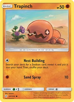 Trapinch card from Cosmic Eclipse, number 107/236