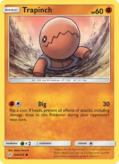 Trapinch card from Cosmic Eclipse, number 108/236