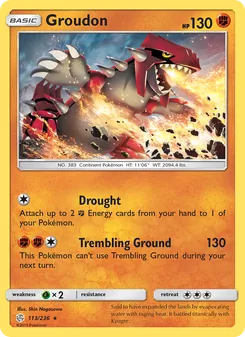 Groudon card from Cosmic Eclipse, number 113/236