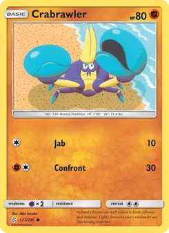 Crabrawler card from Cosmic Eclipse, number 121/236