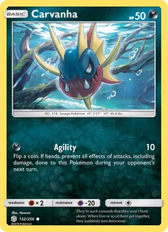 Carvanha card from Cosmic Eclipse, number 132/236