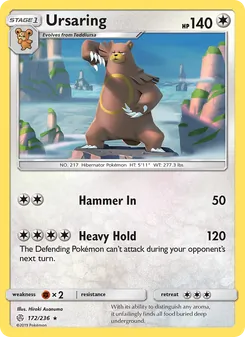 Ursaring card from Cosmic Eclipse, number 172/236