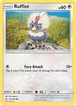 Rufflet card from Cosmic Eclipse, number 177/236