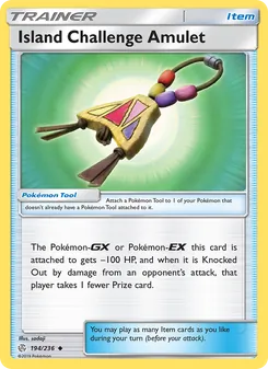 Island Challenge Amulet card from Cosmic Eclipse, number 194/236