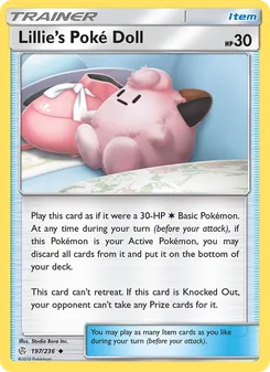 Lillie’s Poké Doll card from Cosmic Eclipse, number 197/236