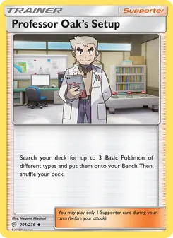 Professor Oak’s Setup card from Cosmic Eclipse, number 201/236