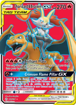 Charizard & Braixen GX card from Cosmic Eclipse, number 212/236