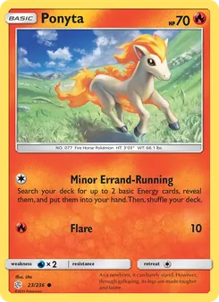 Ponyta card from Cosmic Eclipse, number 23/236