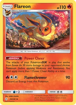 Flareon card from Cosmic Eclipse, number 25/236