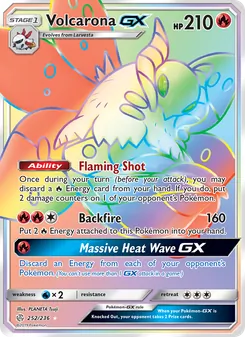 Volcarona GX card from Cosmic Eclipse, number 252/236