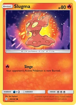Slugma card from Cosmic Eclipse, number 26/236