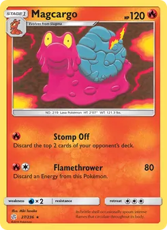 Magcargo card from Cosmic Eclipse, number 27/236