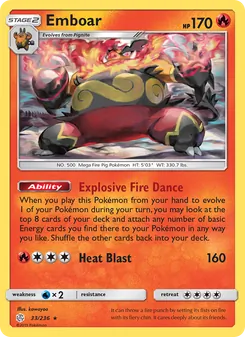 Emboar card from Cosmic Eclipse, number 33/236