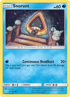 Snorunt card from Cosmic Eclipse, number 47/236
