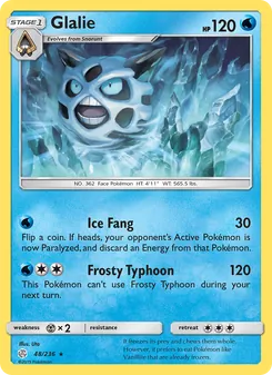 Glalie card from Cosmic Eclipse, number 48/236
