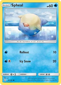 Spheal card from Cosmic Eclipse, number 49/236